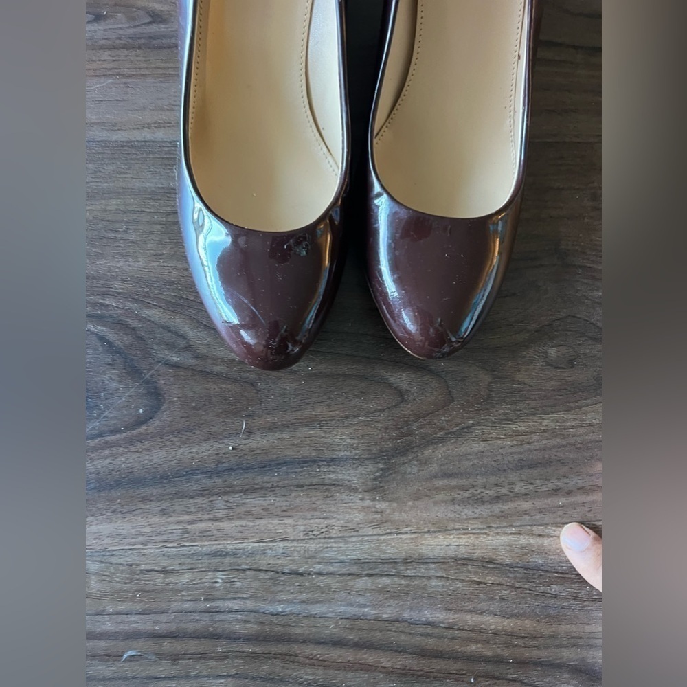 J. Crew Sylvia Nude Patent Leather Wedges Nude Size 6 - Picture 6 of 7